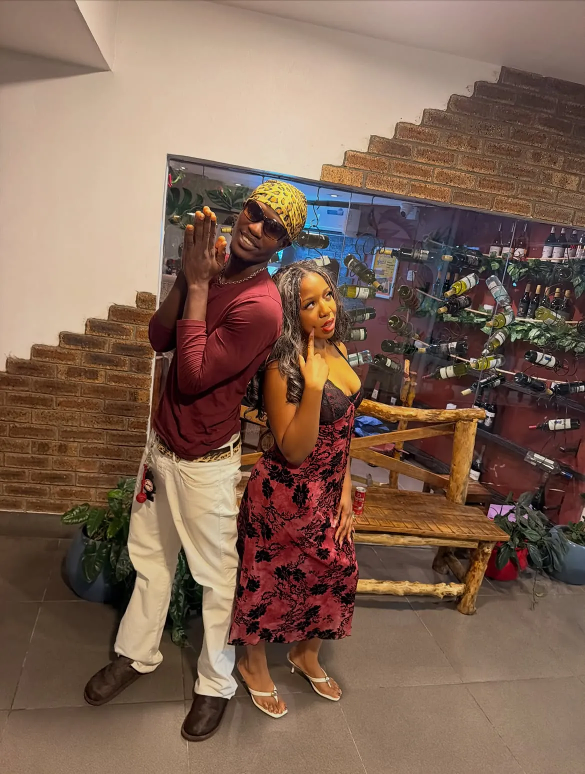 Guests standing by the staircase